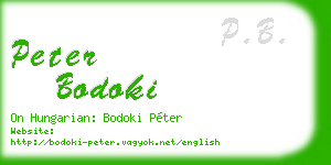 peter bodoki business card